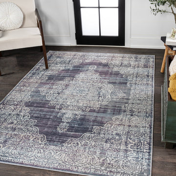 Regis Bohemian Medallion Washable Area Rug